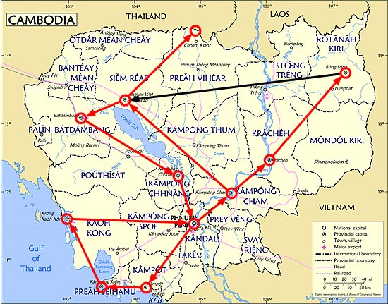 Posible itinerario por Camboya