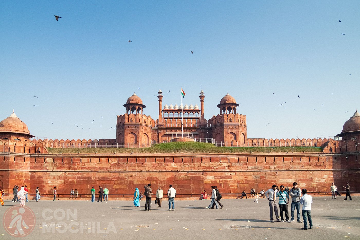 fuerte rojo delhi mapa