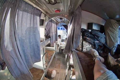 Aspecto del interior del sleeper bus