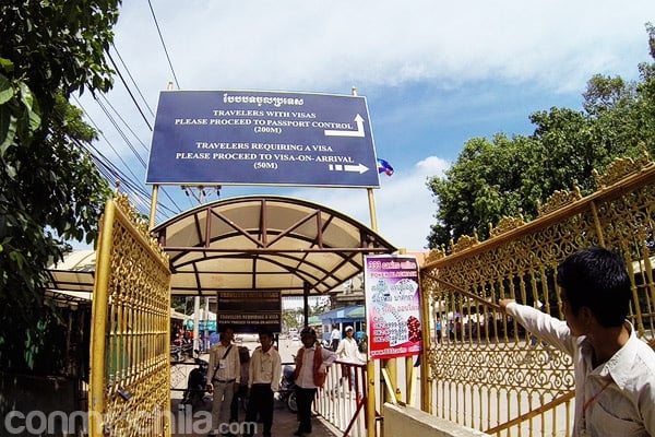 Entrada a la zona de Camboya de tramitación de visados