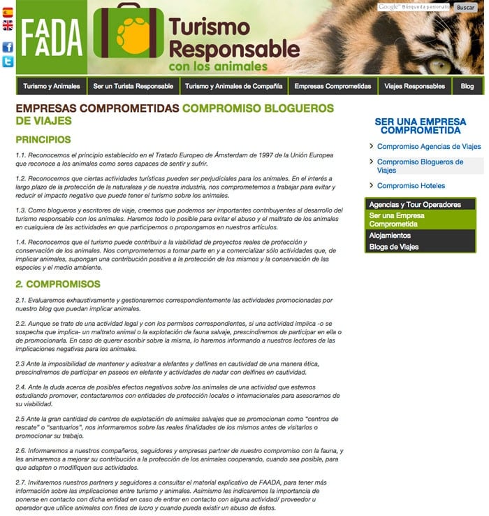 Compromisos en la web de FAADA