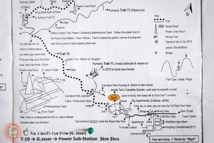 Uno de los mapas con rutas de trekking