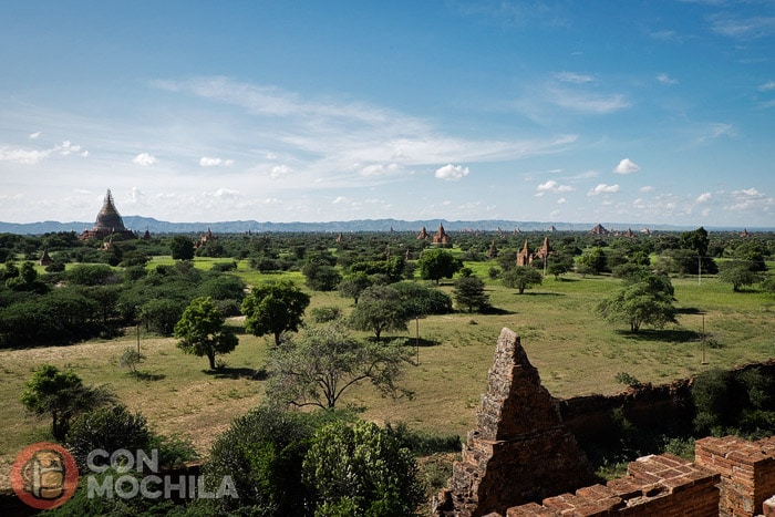 La típica escena de los templos de Bagan