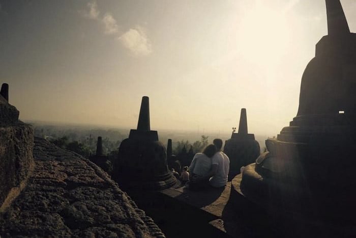 Amanecer en el templo de Borobudur
