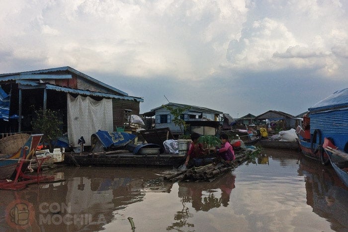 Las casas de los pueblos flotantes de Kampong Chhnang