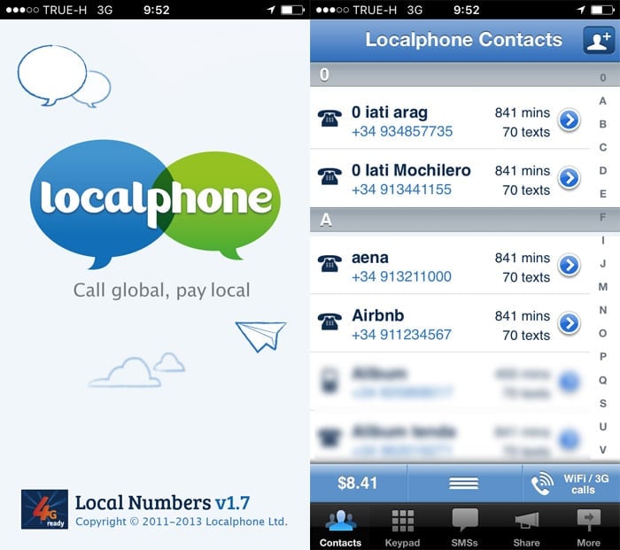 Aplicación Localphone para móviles