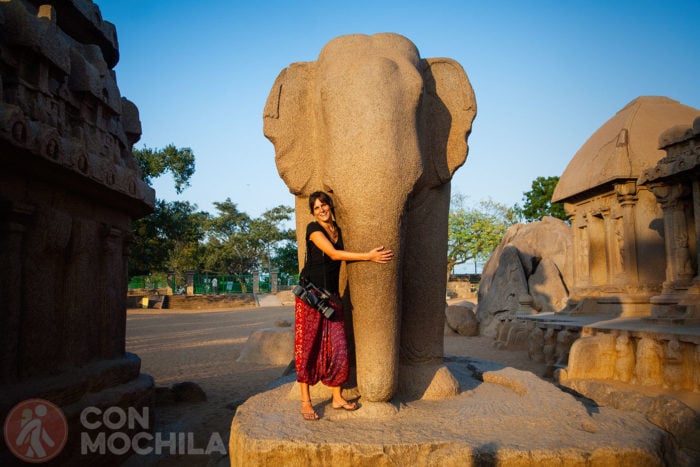 Elefante de roca en Mamallapuram