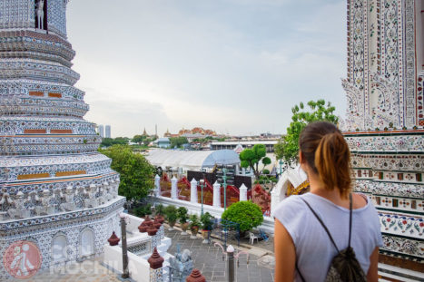 Vista del Palacio Real de Bangkok desde el Wat Arun