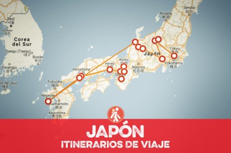 Itinerarios de viaje a Japón para mochileros o viajeros por libre
