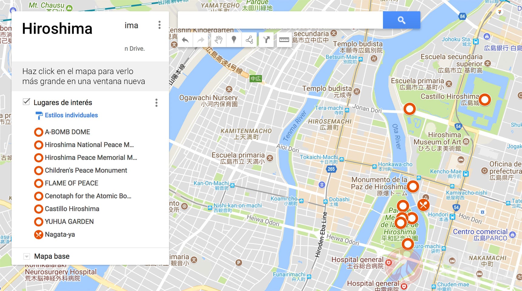 Mapa de Hiroshima