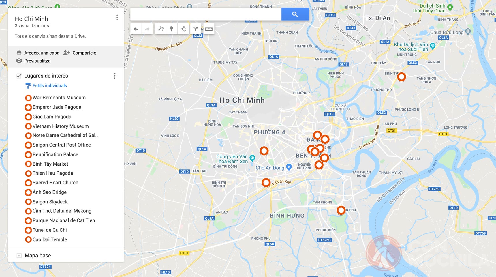 Mapa Ho Chi Minh