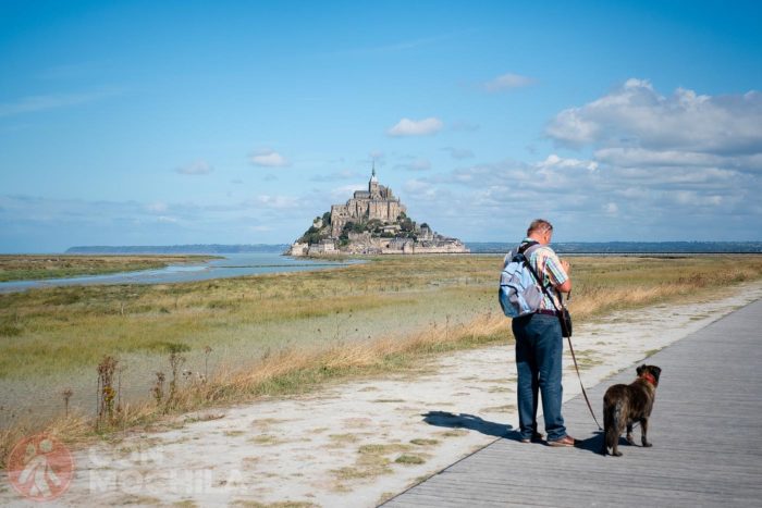 Mucha gente se anima a ir con sus perros al Mont Saint Michel