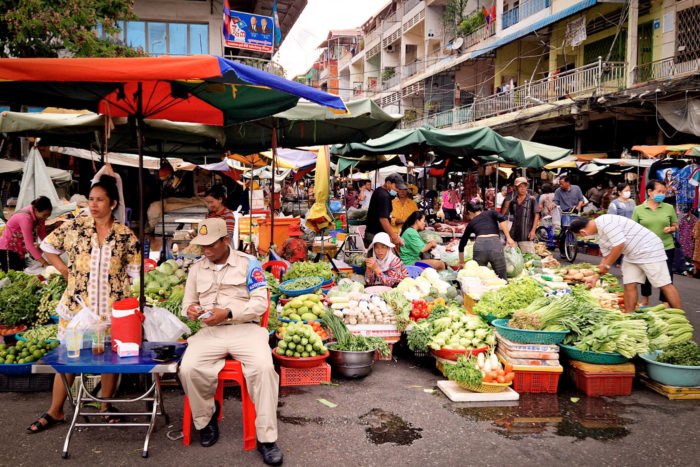 Mercado Nom Pen en Camboya