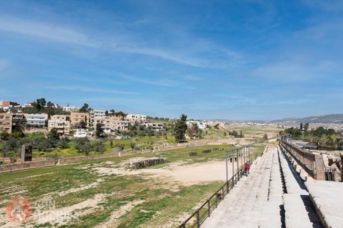 El hipódromo de Jerash con algunas de las gradas