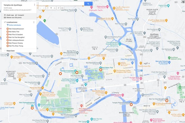 Mapa de Ayutthaya