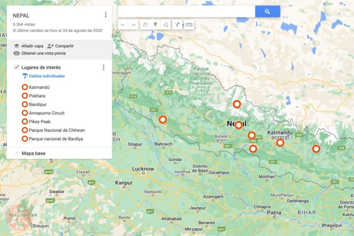 Mapa de Nepal