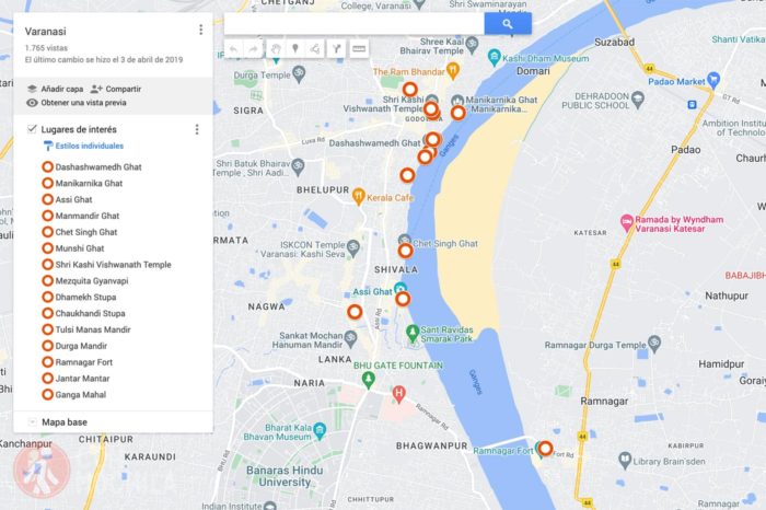 Mapa Varanasi