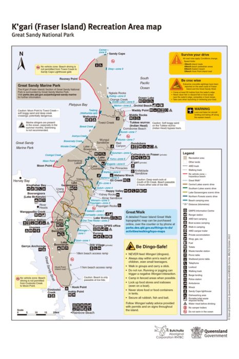 Mapa de Fraser Island