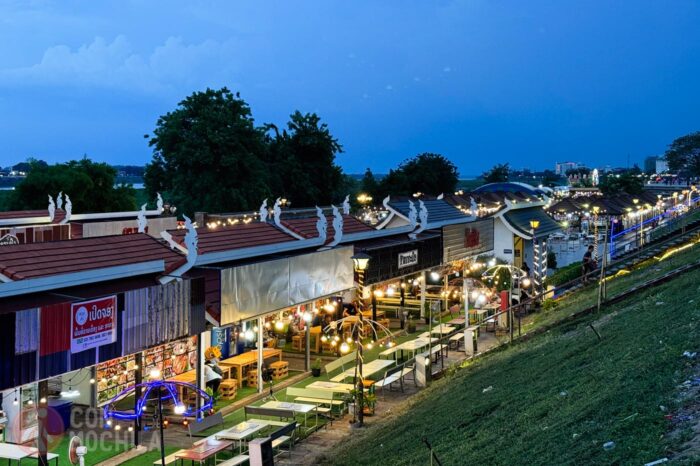 El farmers market junto al río Mekong